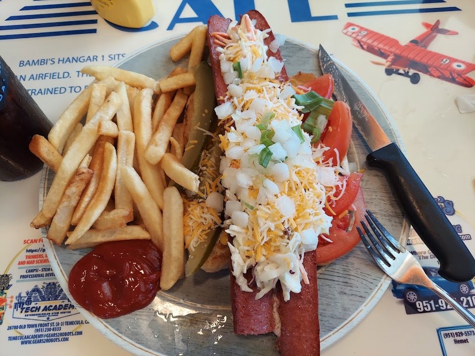 B52 Hot Dog Topped with Coleslaw Salad